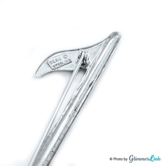 Vintage Beau Sterling Eighth Musical Note Brooch - Picture 4 of 7